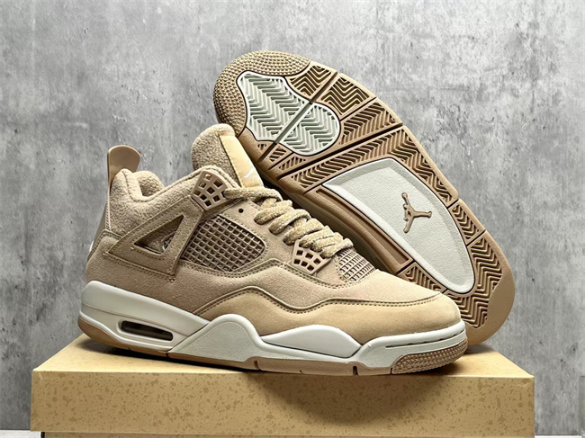 Women's Running weapon Jordan 4 Tan Shoes 042